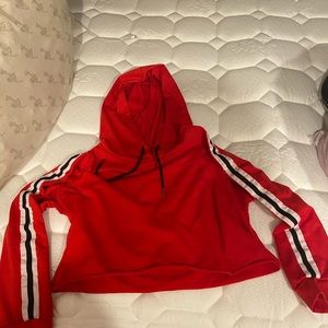 Red cropped hoodie